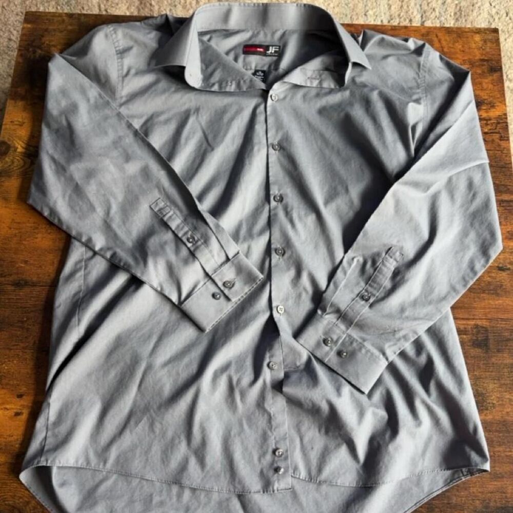 Jf-jferrar Men's Grey and Blue Shirt